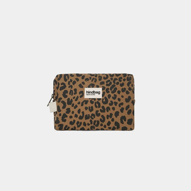 Léon Leopard Zimt Kulturbeutel