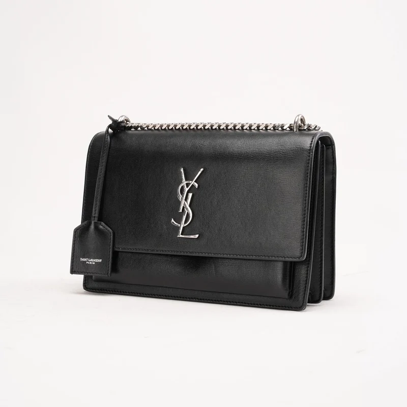 Saint Laurent Medium Sunset Kalbsleder Schwarz 2017