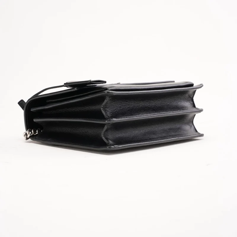Saint Laurent Medium Sunset Kalbsleder Schwarz 2017