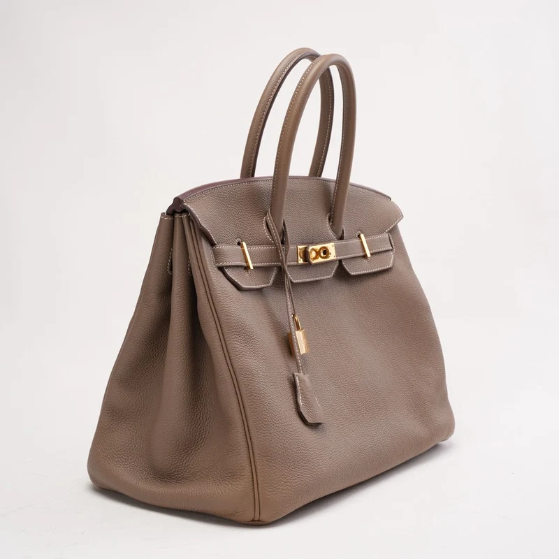 Hermès Togo Birkin 35 cm Goldbeschläge Etoupe 2016