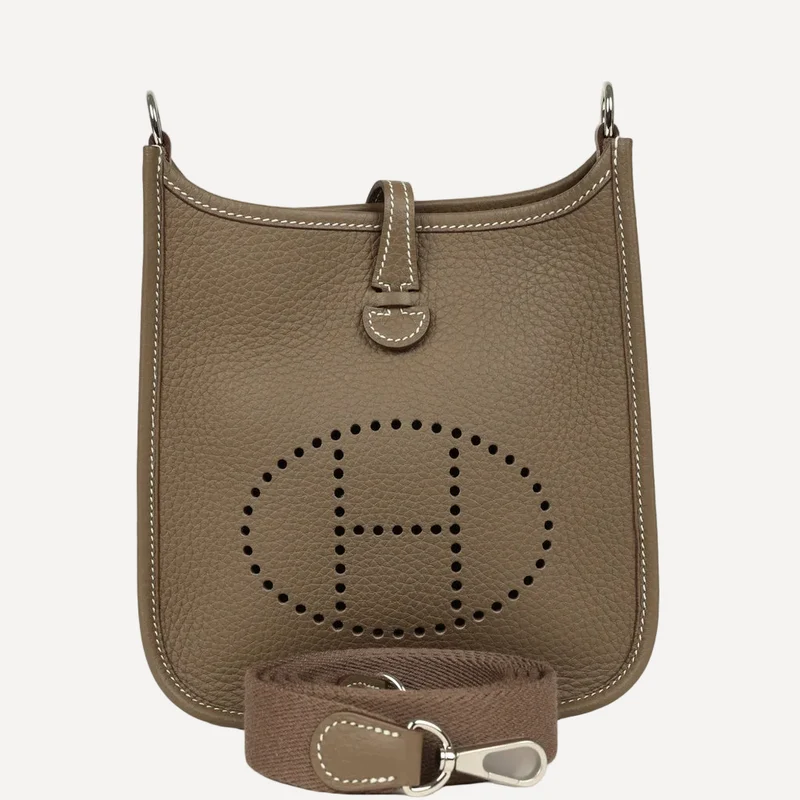 Hermès Evelyne 16 Étoupe Taurillon Clémence Leder Palladium