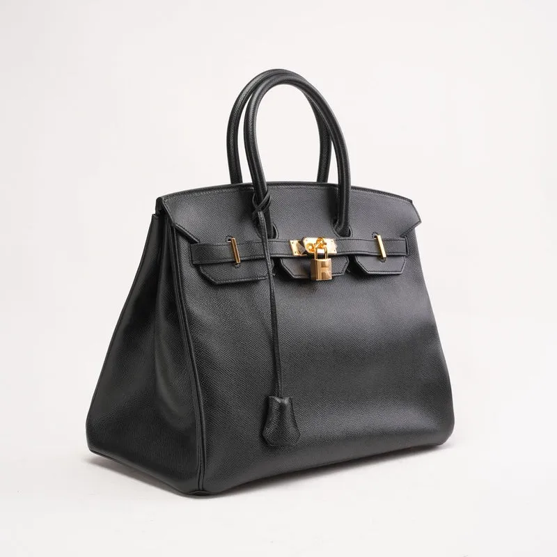 Hermès Birkin 35 Q Square Epsom Leder Schwarz 2013