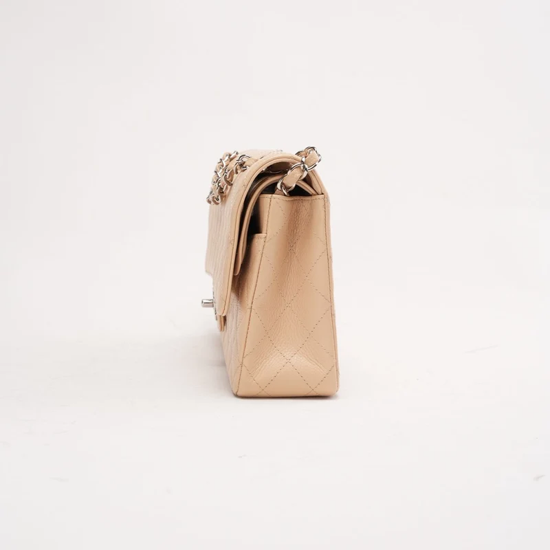 Chanel Medium Classic Double Flap Bag Caviar Beige 2011
