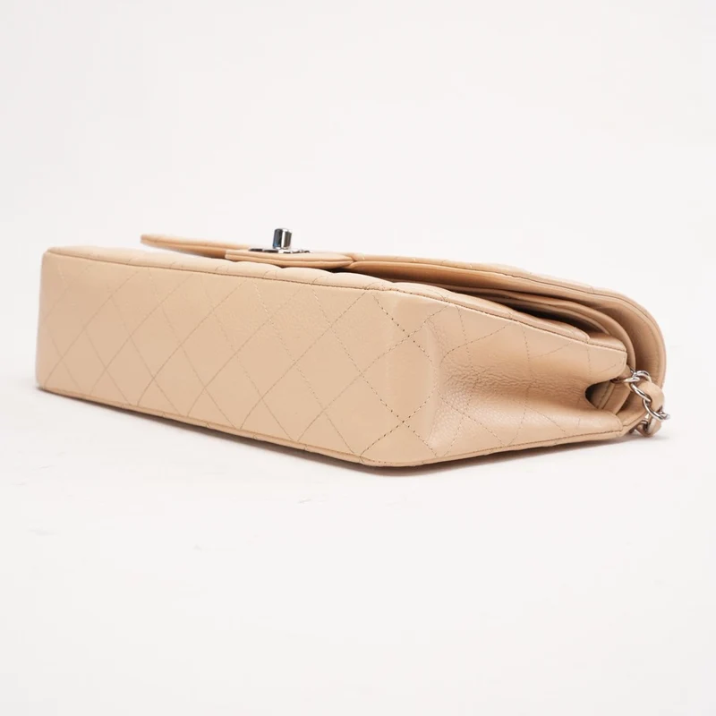Chanel Medium Classic Double Flap Bag Caviar Beige 2011