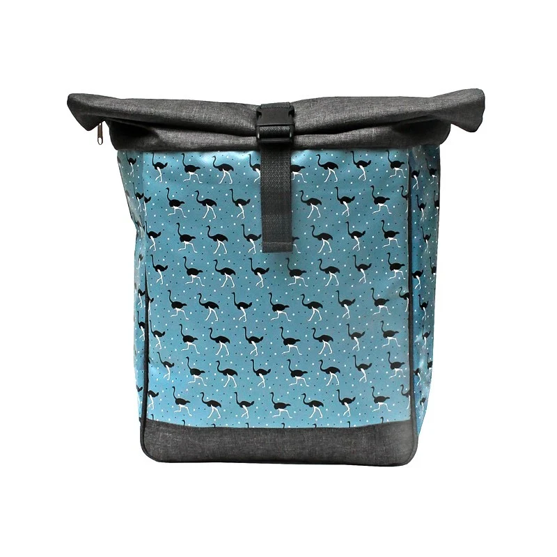 IKURI Kombi Fahrradtasche Rucksack Avestruz – wasserdicht, 13–21 l, handgefertigt