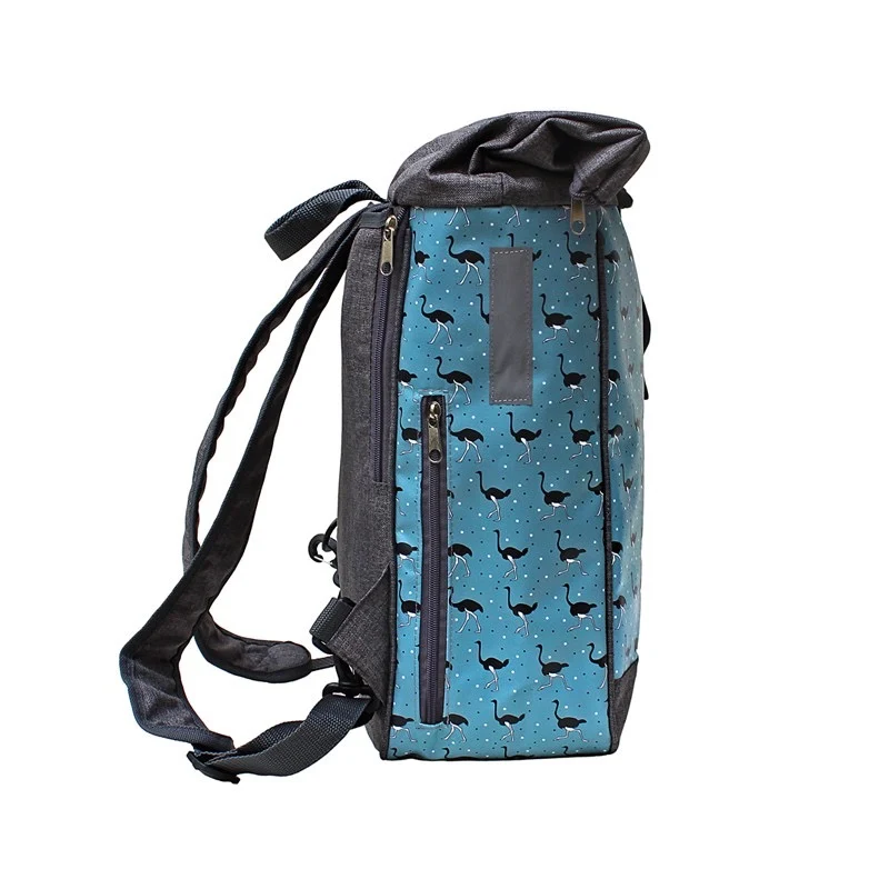 IKURI Kombi Fahrradtasche Rucksack Avestruz – wasserdicht, 13–21 l, handgefertigt