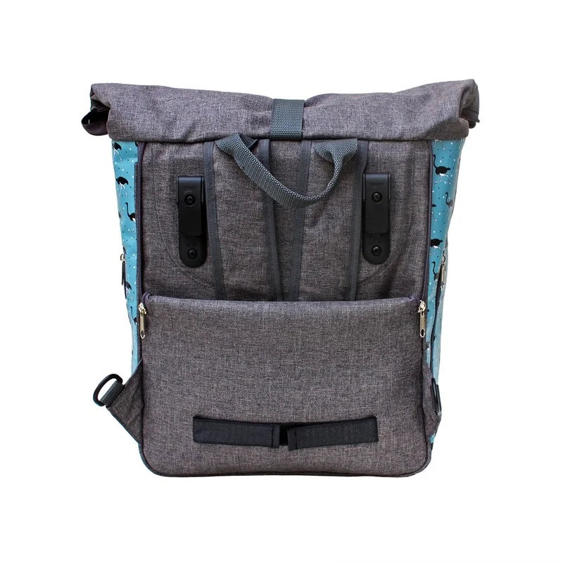 IKURI Kombi Fahrradtasche Rucksack Avestruz – wasserdicht, 13–21 l, handgefertigt