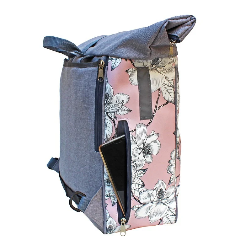 IKURI Kombi Fahrradtasche Rucksack Magnolia – wasserdicht, 13–21 l, handgefertigt