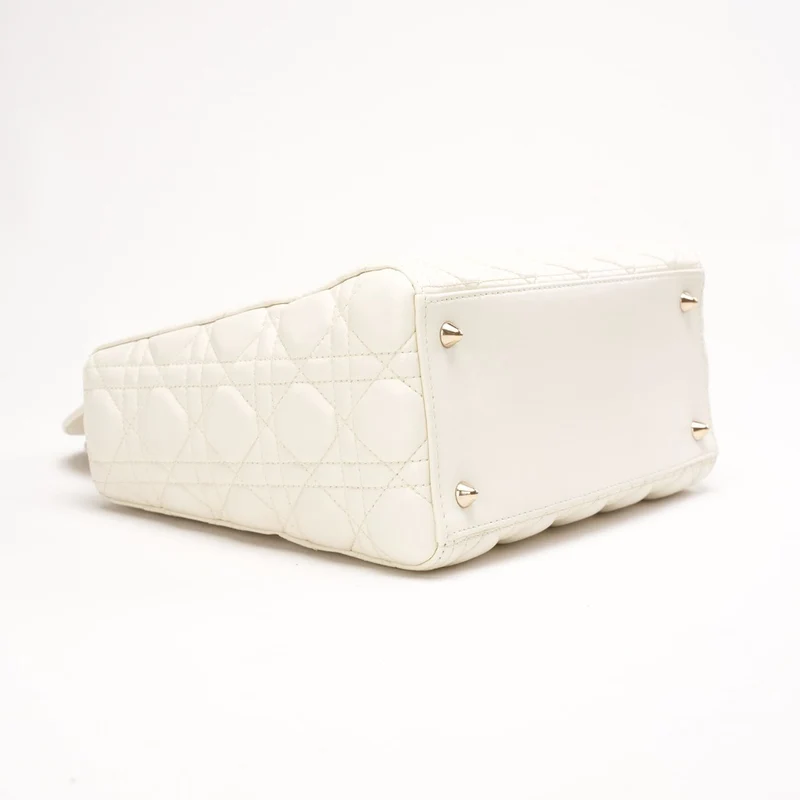 Christian Dior Medium Lady Dior Bag Latte Cannage Lammleder 2018