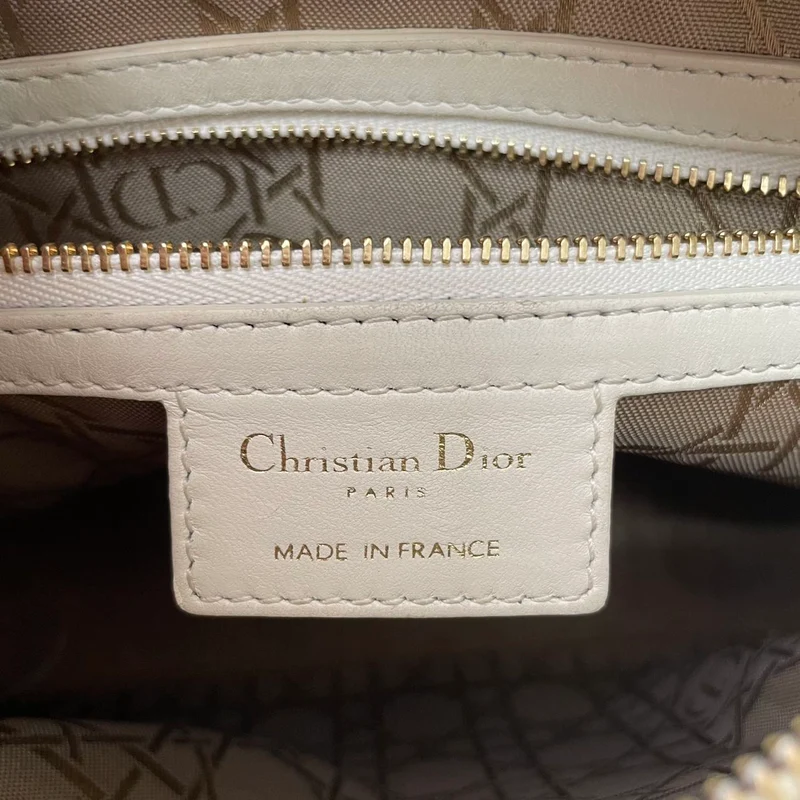 Christian Dior Medium Lady Dior Bag Latte Cannage Lammleder 2018
