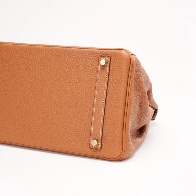 Hermès Birkin 35 Gold und goldfarbene Togo-Ledertasche 2012
