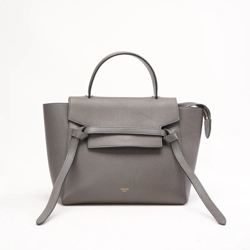 Celine Nano Gürteltasche in Grau aus genarbtem Kalbsleder 2019