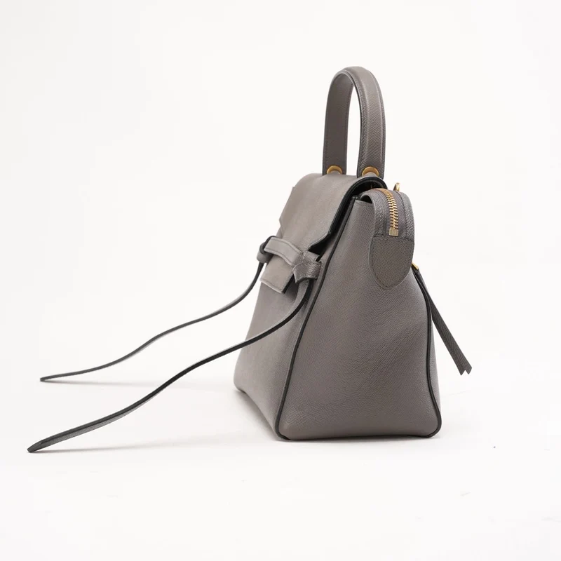 Celine Nano Gürteltasche in Grau aus genarbtem Kalbsleder 2019
