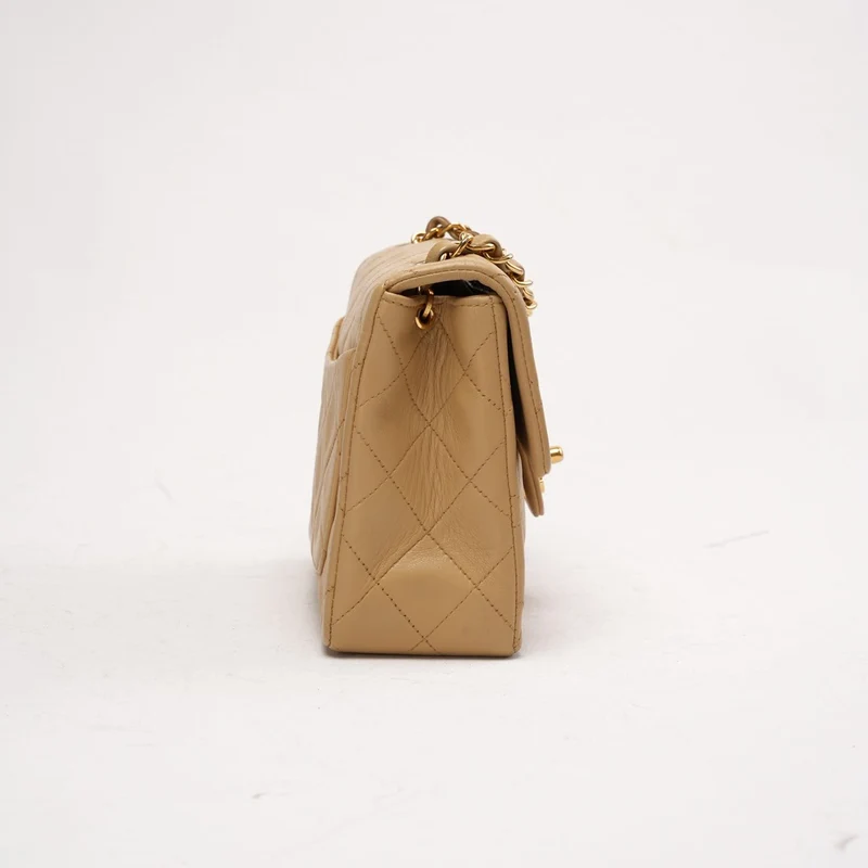 Chanel Vintage Mini Square Classic Flap Bag, Lammbeige, 1991