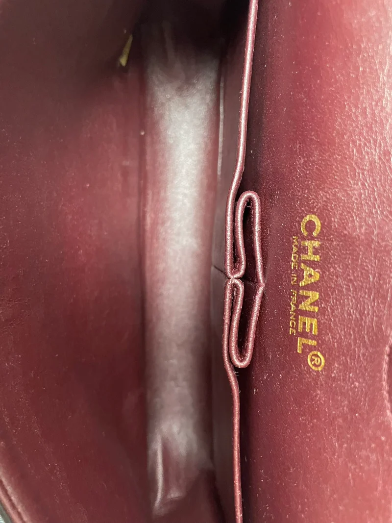 Chanel Vintage Lammleder Medium Classic Double Flap Bag Schwarz 2003