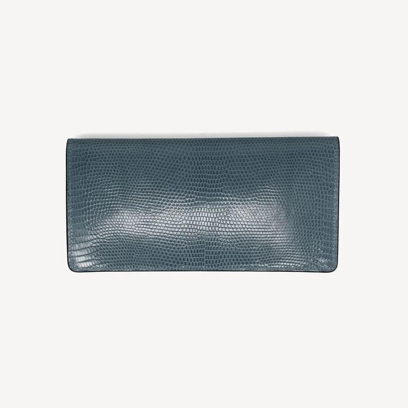 Geldbörse aus Eidechsenleder - Blau