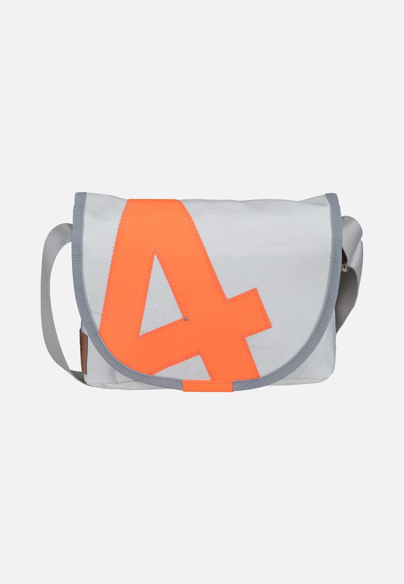 Perle Weiss/Sand/Zahl Orange - Messenger Bag