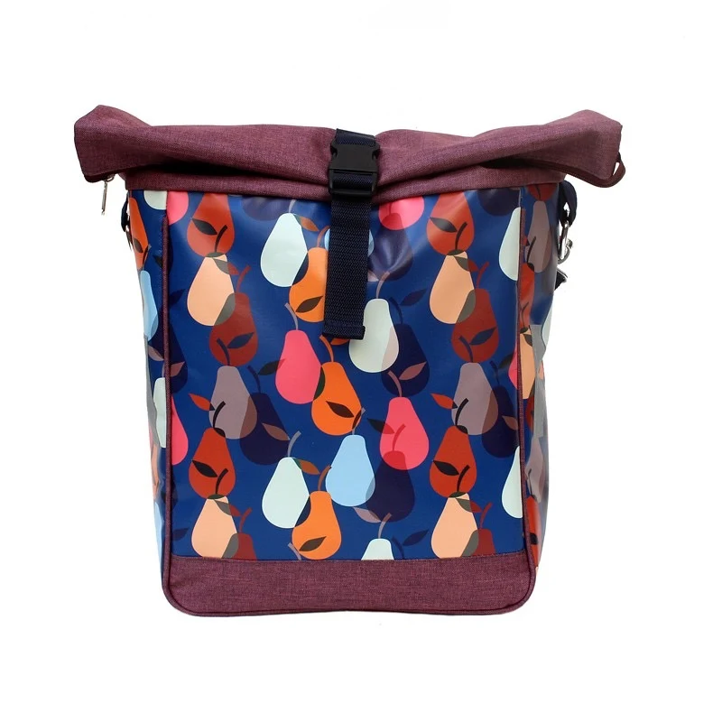 IKURI Fahrradtasche Peras Blau – einseitig, wasserdicht, 13–21 l, handgefertigt