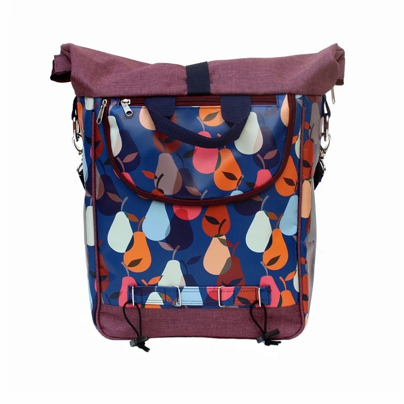 IKURI Fahrradtasche Peras Blau – einseitig, wasserdicht, 13–21 l, handgefertigt
