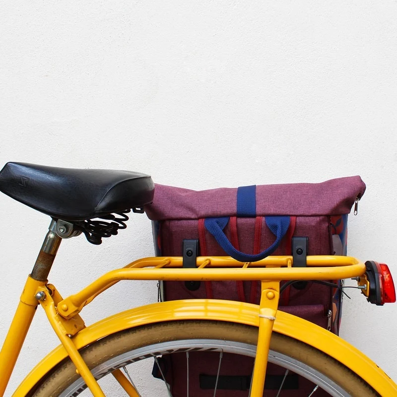 IKURI Kombi Fahrradtasche Rucksack Peras Blau – wasserdicht, 13–21 l, handgefertigt