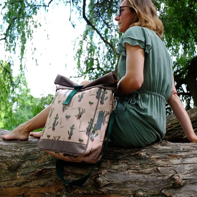 IKURI Fahrradtasche Cactus – einseitig, wasserdicht, 13–21 l, handgefertigt