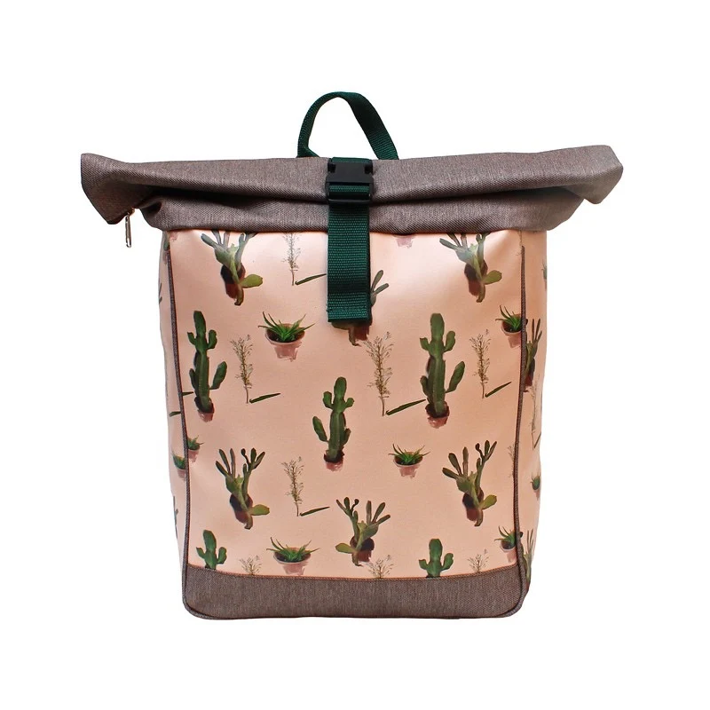 IKURI Kombi Fahrradtasche Rucksack Cactus – wasserdicht, 13–21 l, handgefertigt