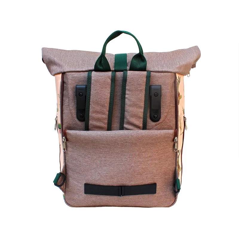 IKURI Kombi Fahrradtasche Rucksack Cactus – wasserdicht, 13–21 l, handgefertigt