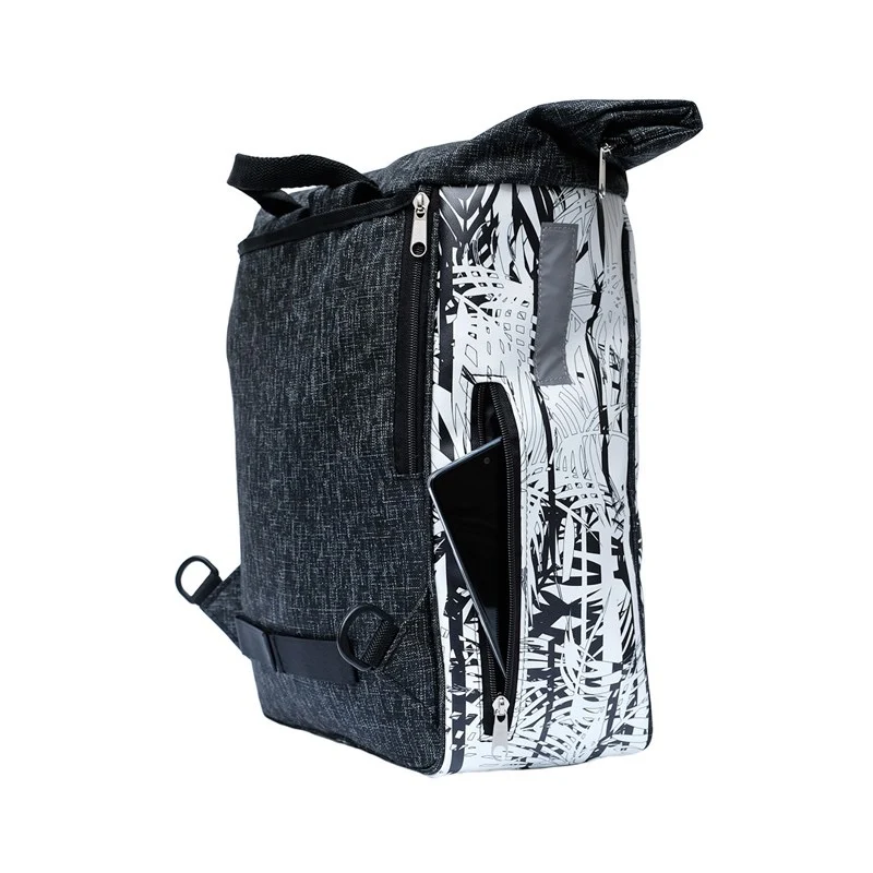 IKURI Kombi Fahrradtasche Rucksack Palmeras – wasserdicht, 15 l, handgefertigt