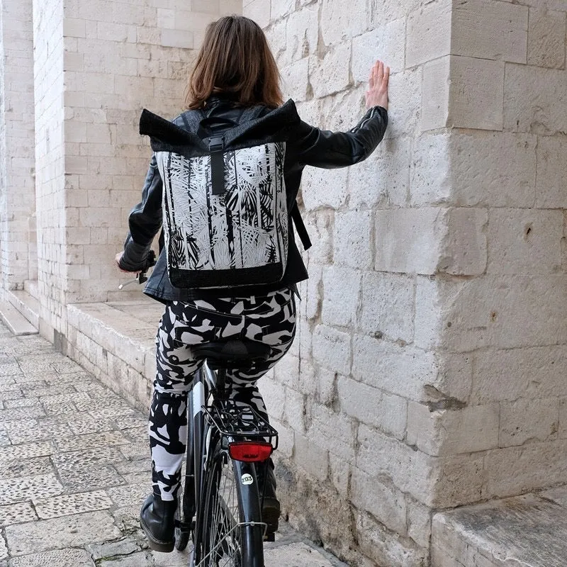 IKURI Kombi Fahrradtasche Rucksack Palmeras – wasserdicht, 15 l, handgefertigt