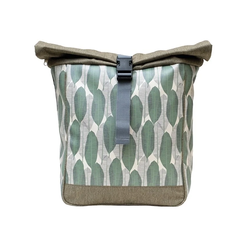 IKURI Kombi Fahrradtasche Rucksack Banana Leafs – wasserdicht, 13–21 l, handgefertigt