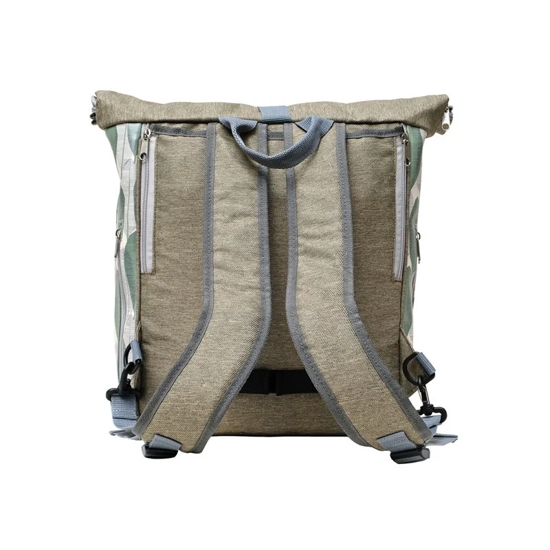 IKURI Kombi Fahrradtasche Rucksack Banana Leafs – wasserdicht, 13–21 l, handgefertigt