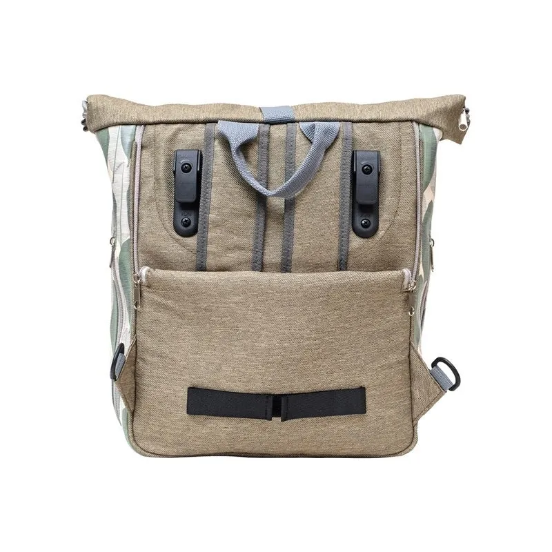 IKURI Kombi Fahrradtasche Rucksack Banana Leafs – wasserdicht, 13–21 l, handgefertigt