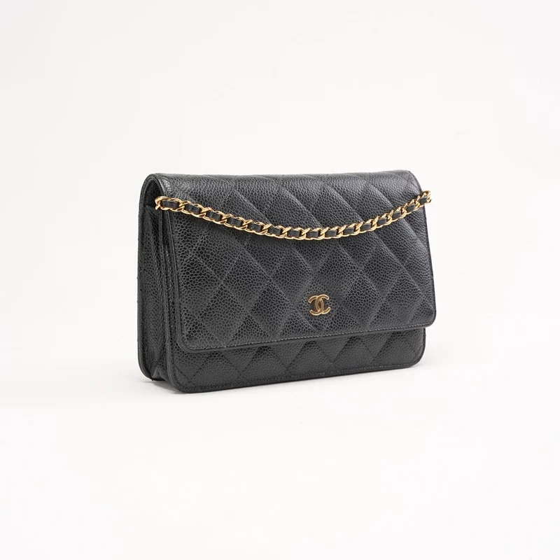 Chanel Classic Wallet on Chain Woc in Black Caviar 2017