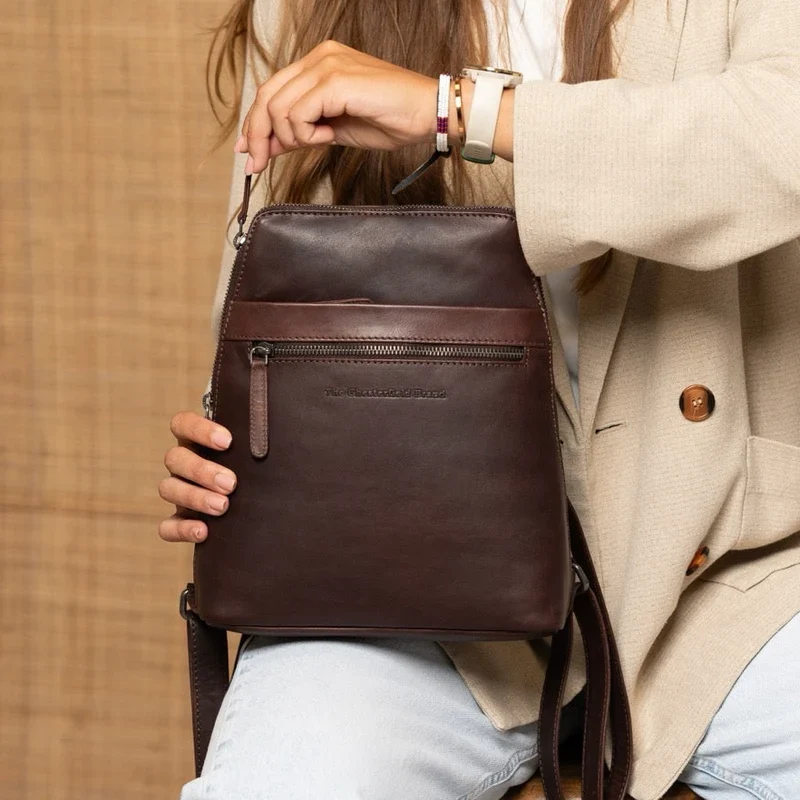 The Chesterfield Brand | Leder Rucksack Linford Braun | Wax Pull Up Leder