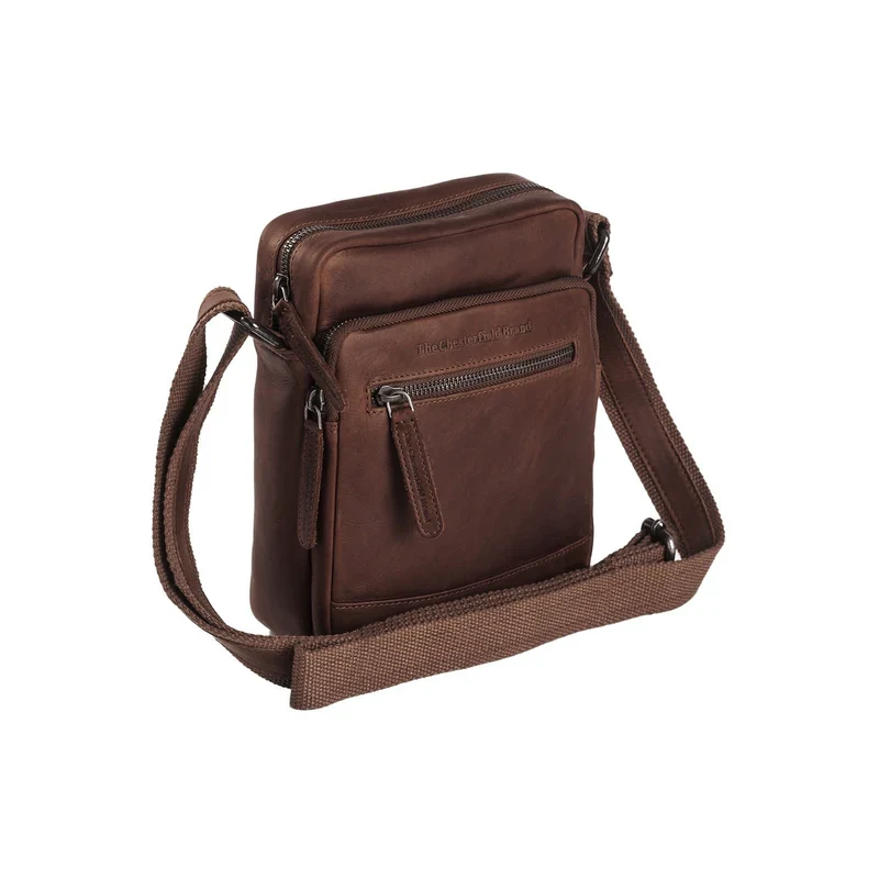 The Chesterfield Brand | Leder Umhängetasche Birmingham Braun | Wax Pull Up Leder