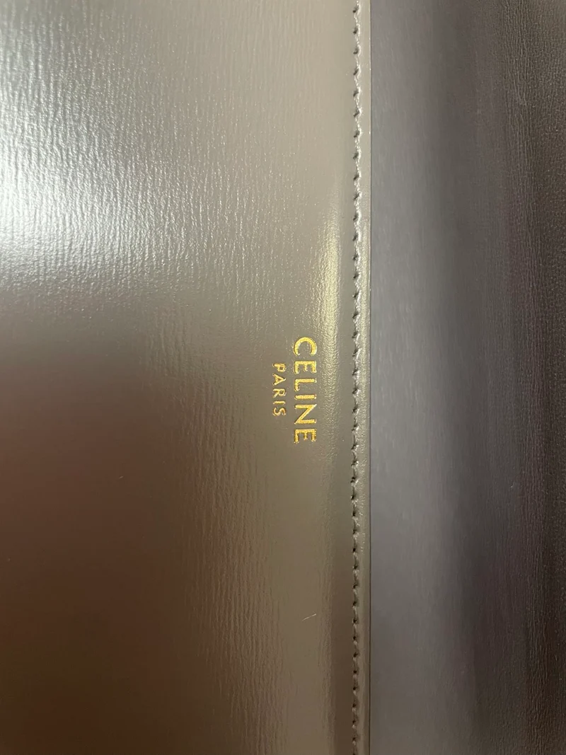 Celine Classique Triomphe Tasche Kieselgrau glänzendes Kalbsleder 2018