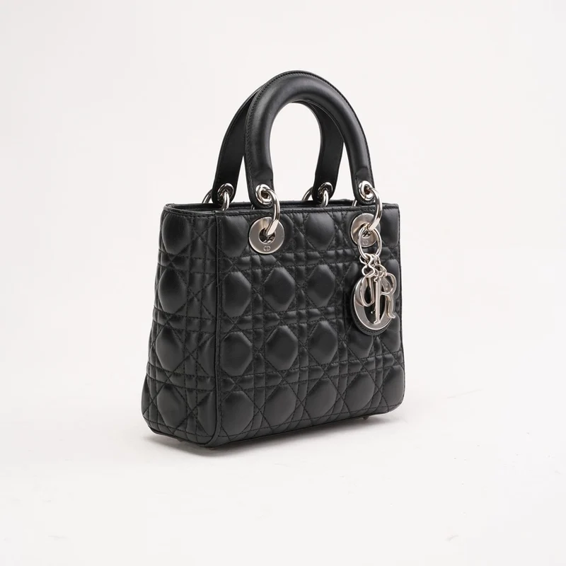 Christian Dior Kleine Lady Dior Tasche aus Lammleder, Schwarz, 2017