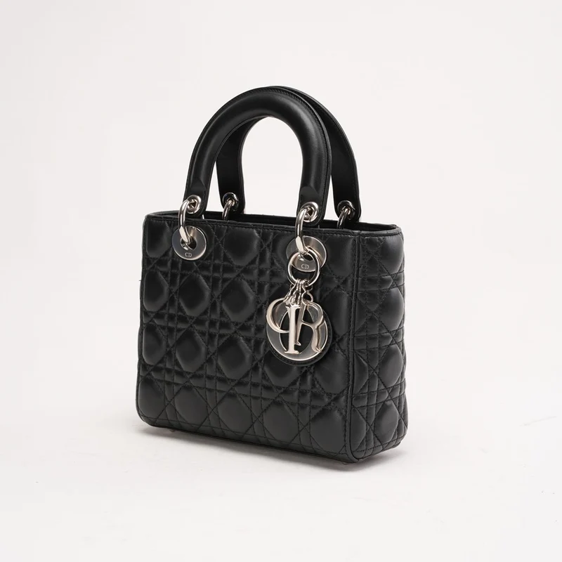 Christian Dior Kleine Lady Dior Tasche aus Lammleder, Schwarz, 2017