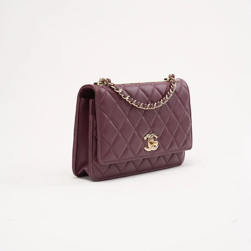 Chanel Trendy CC WOC Lammleder Burgunderrot