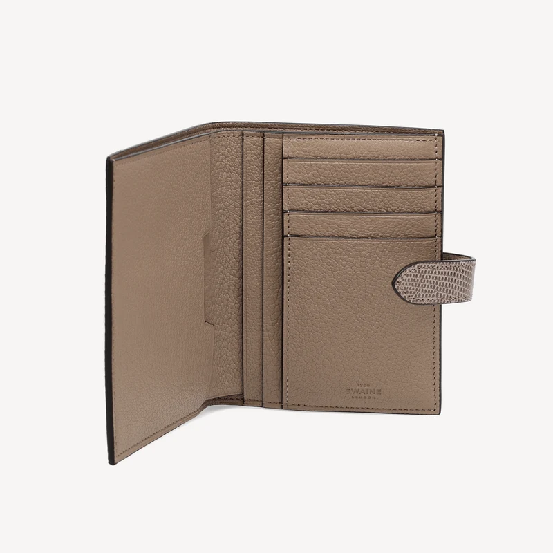 Lizard Wallet - Taupe (Laschenverschluss)