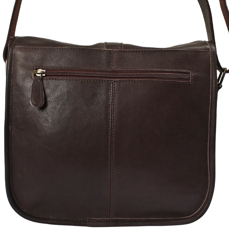 Umhängetasche Schultertasche Freizeittasche Rindsleder dunkelbraun LE3085