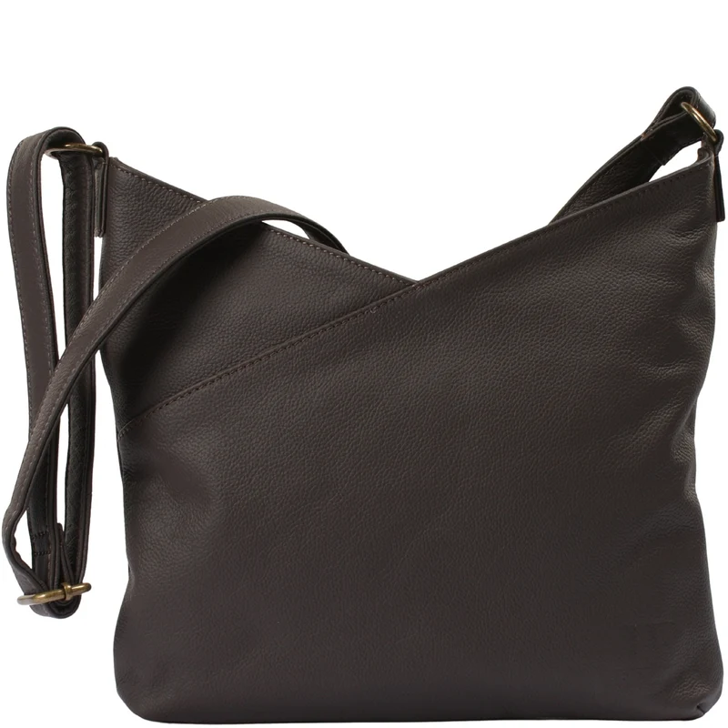 Damentasche Umhängetasche Handtasche Leder kaffeebraun LE0065