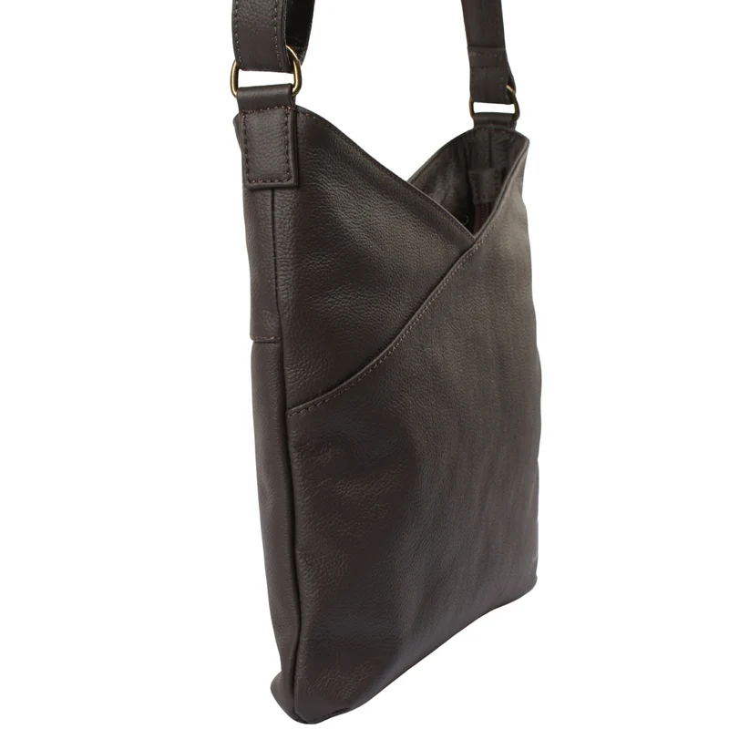 Damentasche Umhängetasche Handtasche Leder kaffeebraun LE0065