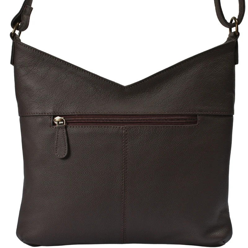Damentasche Umhängetasche Handtasche Leder kaffeebraun LE0065