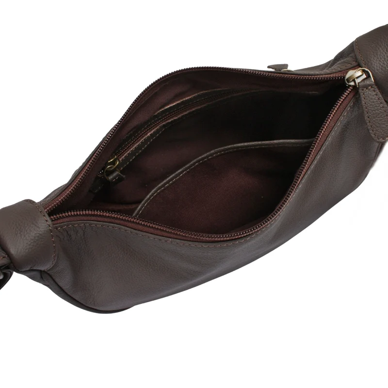 Half-Moon Bag Cross-Body Umhängetasche Schultertasche Leder kaffeebraun LE0075