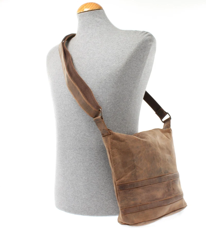 Umhängetasche Schultertasche Damentasche Ledertasche Leder vintage-braun LE3076