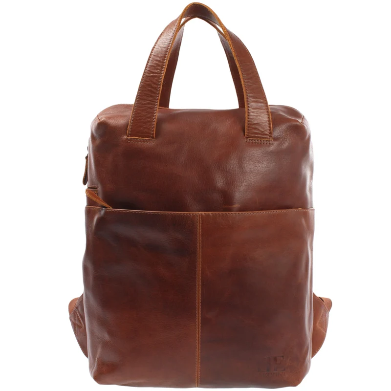 großer Rucksack Lederrucksack Freizeitrucksack Damen Herren Leder braun LE1020