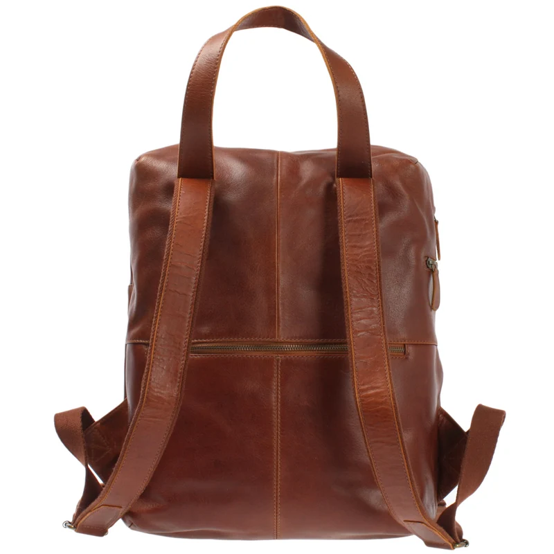 großer Rucksack Lederrucksack Freizeitrucksack Damen Herren Leder braun LE1020