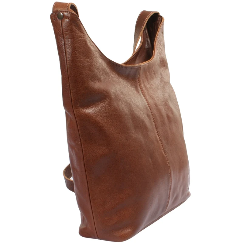 mittlere Umhängetasche Schultertasche Beuteltasche Damentasche Leder braun LE0072