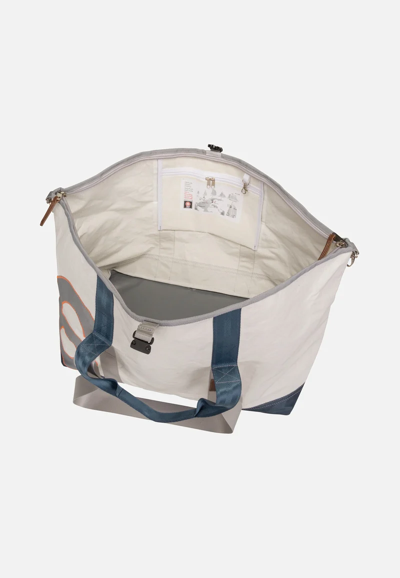 Kutter XL Weiß/Balken Blau/Zahl Hellgrau - Dufflebag